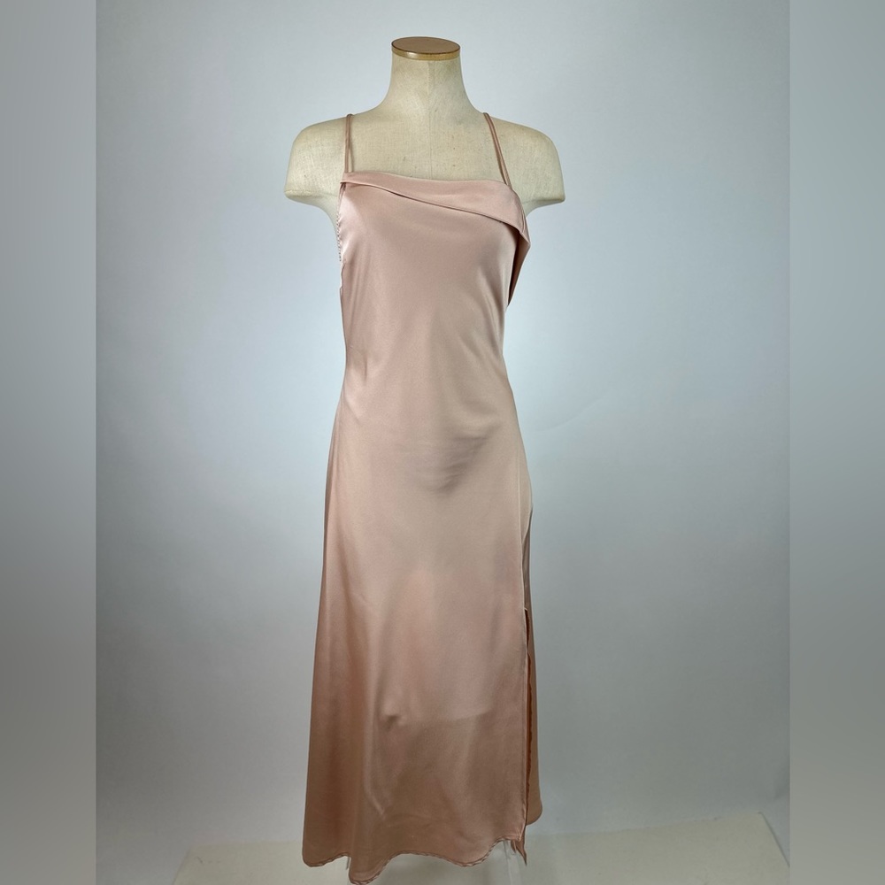 ASTR THE LABEL COWL SLIP MIDI DRESS